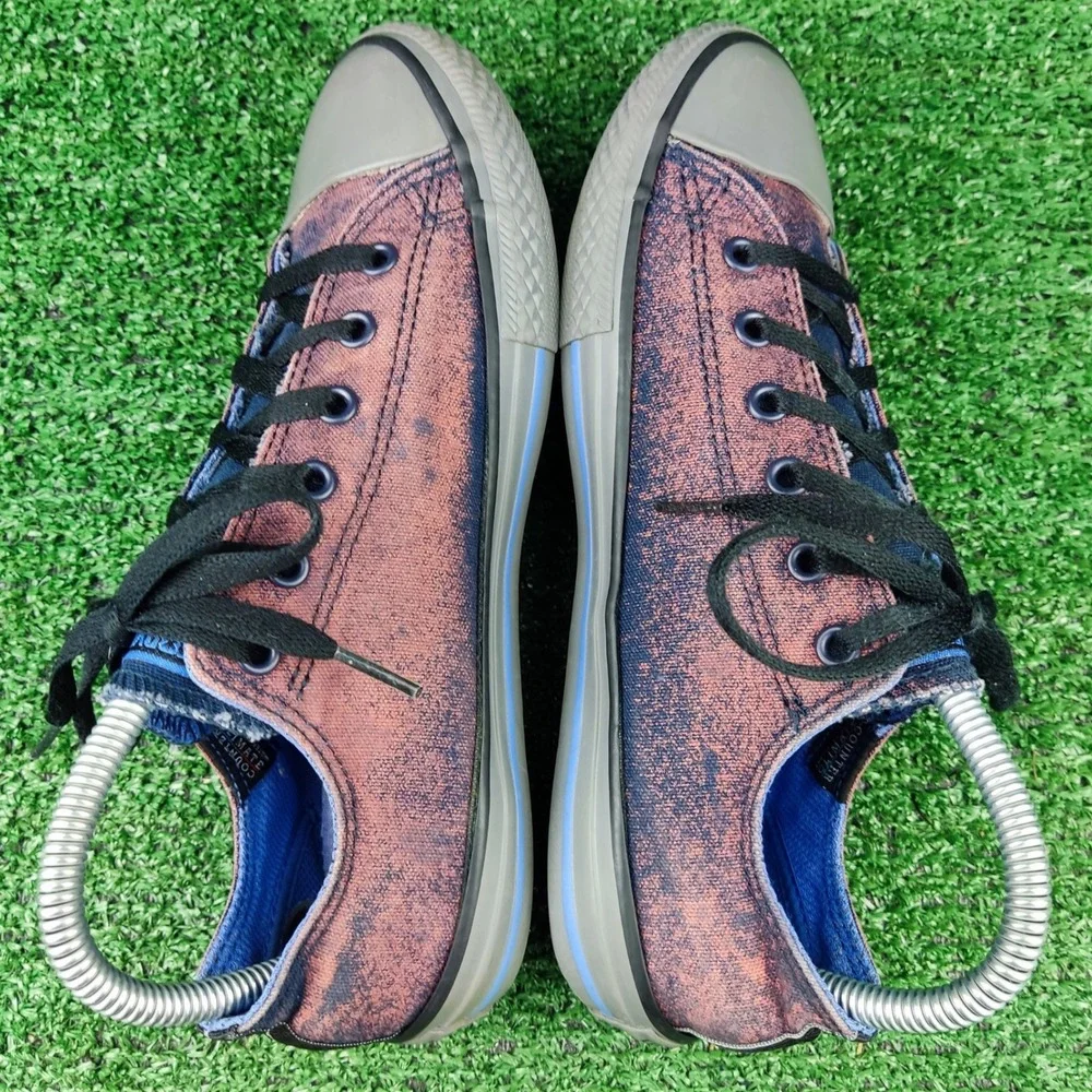 Converse Sneakers Junior 5 Burgundy Blue Chuck Taylor All Star Low Distressed